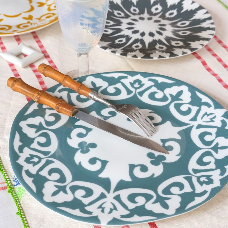 Samarkand Large Plate Blue Grey