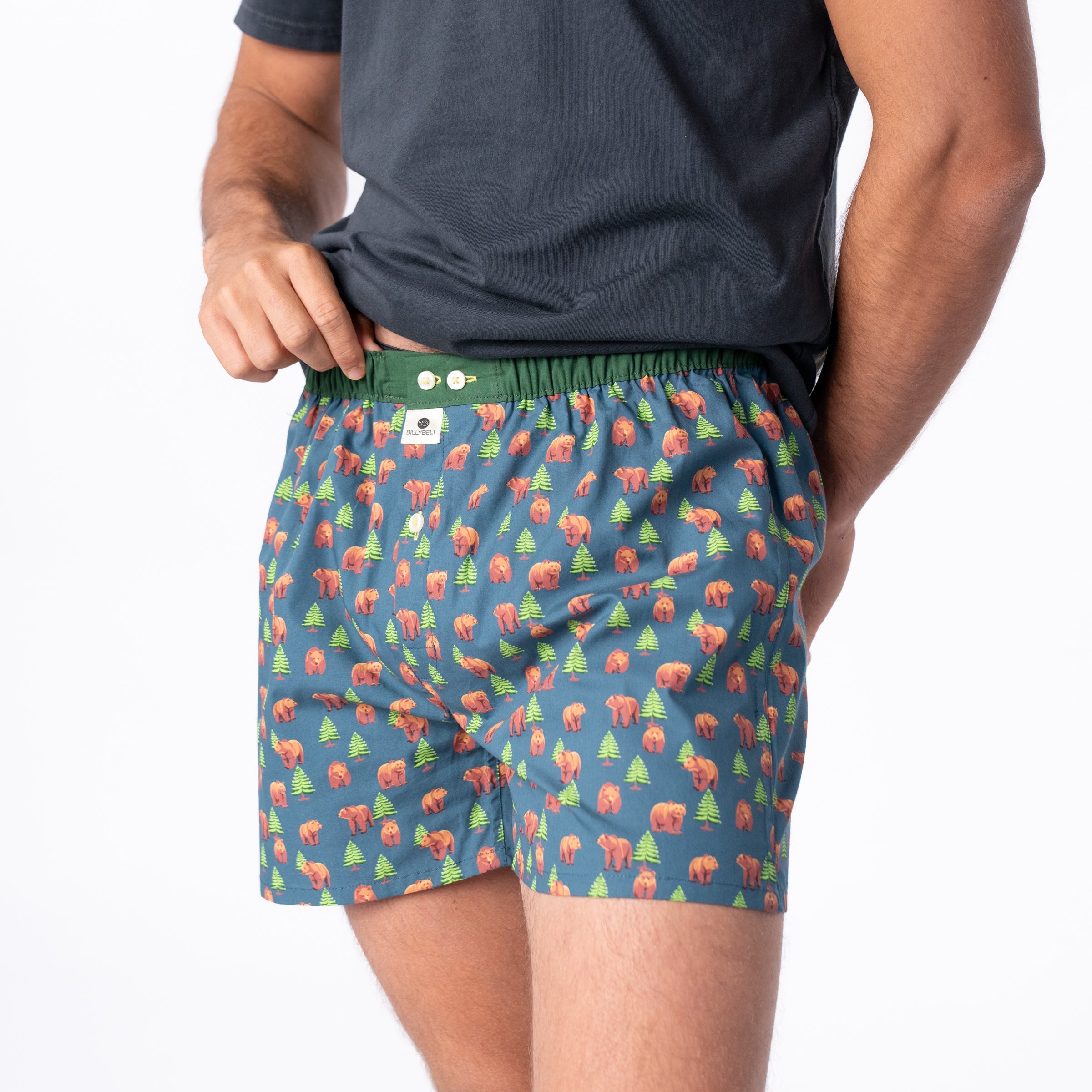 Cotton Boxer Shorts Brown Bear