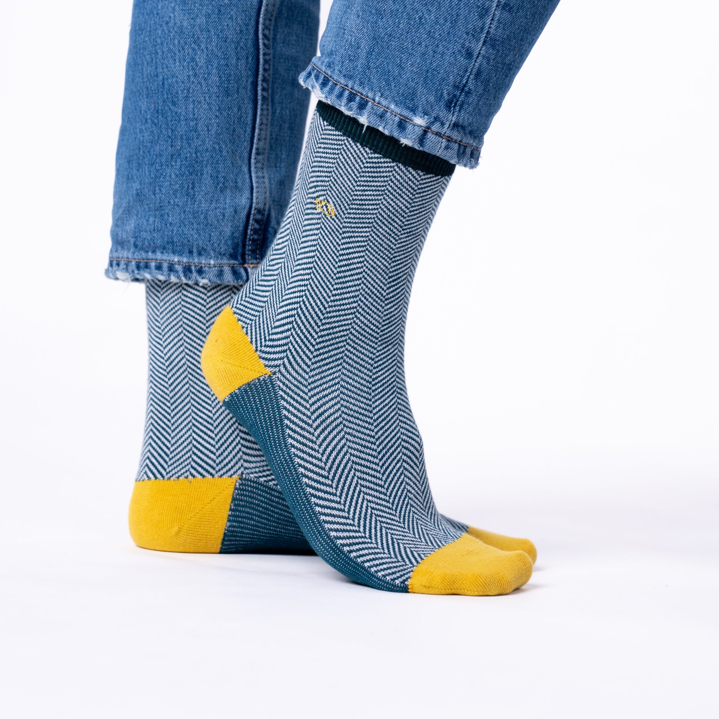 Herringbone Socks - Emerald