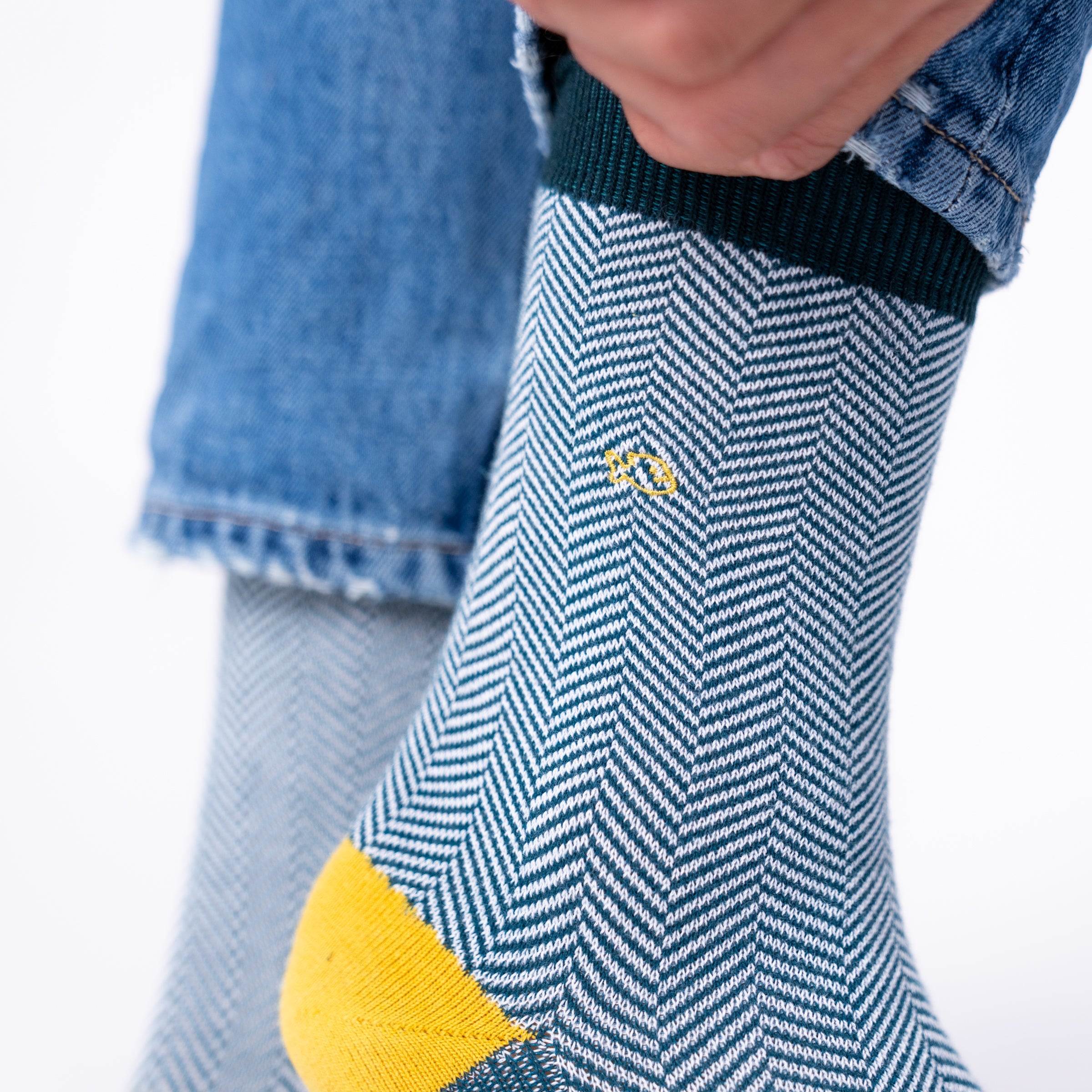 Herringbone Socks - Emerald