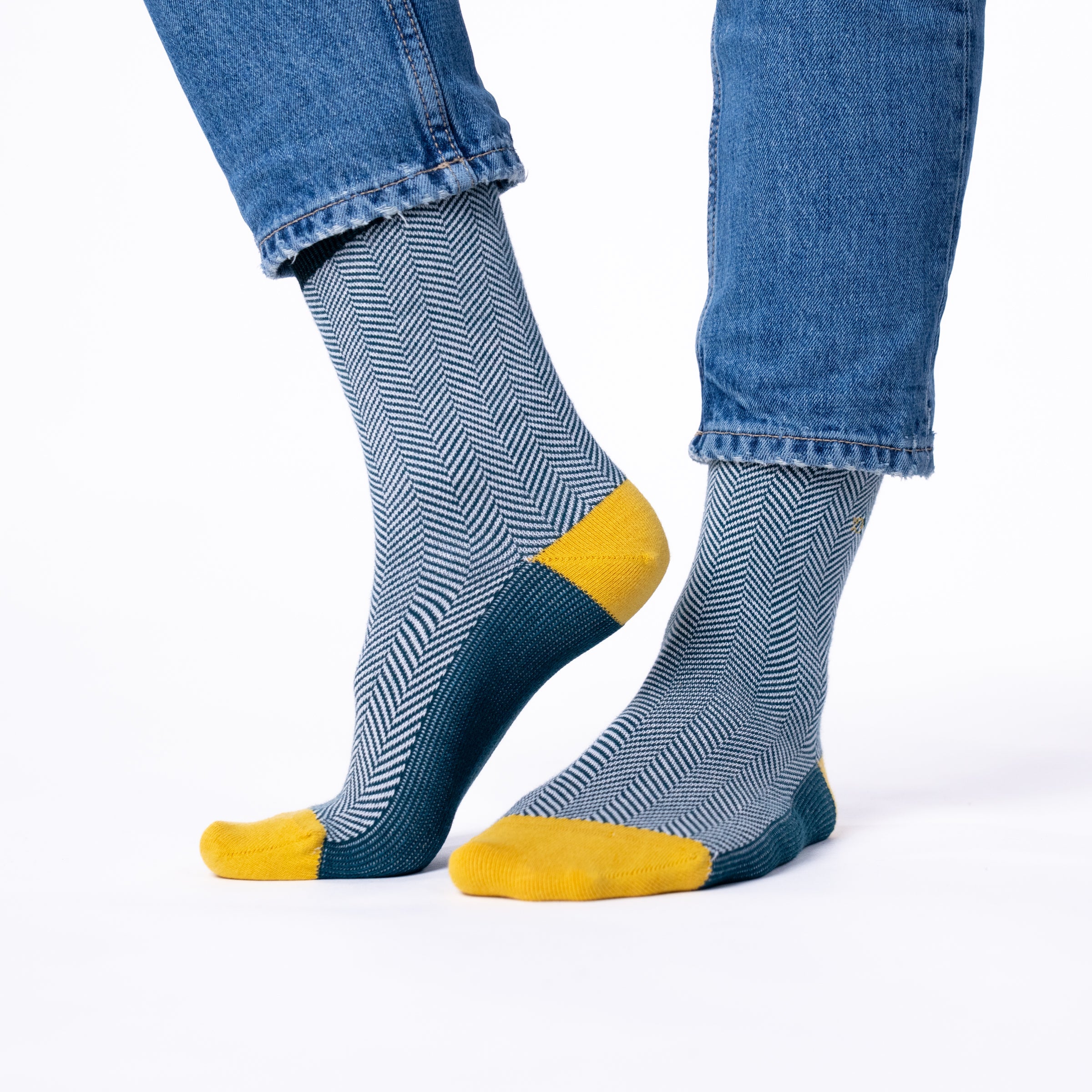 Herringbone Socks - Emerald