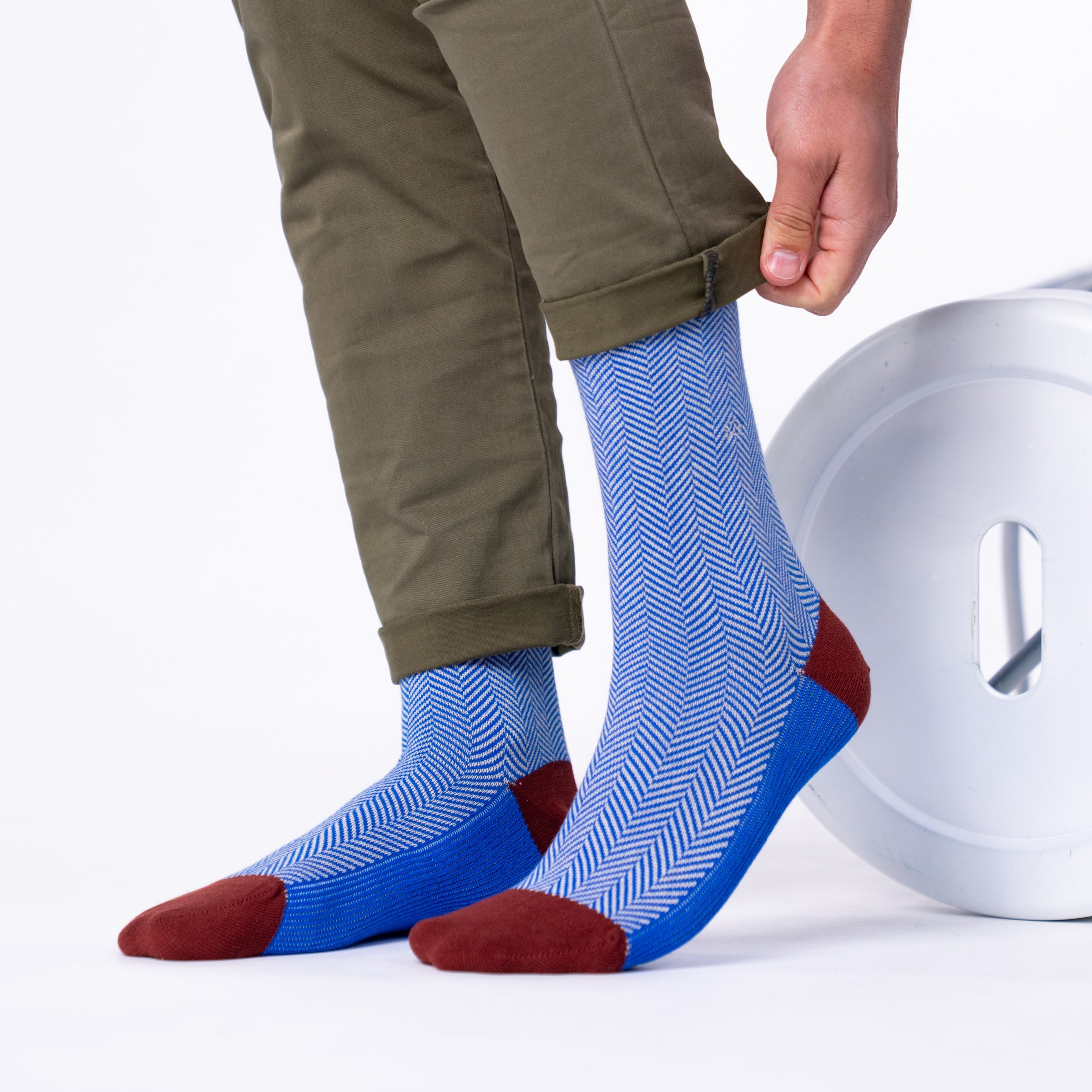 Herringbone Socks - Bluebird