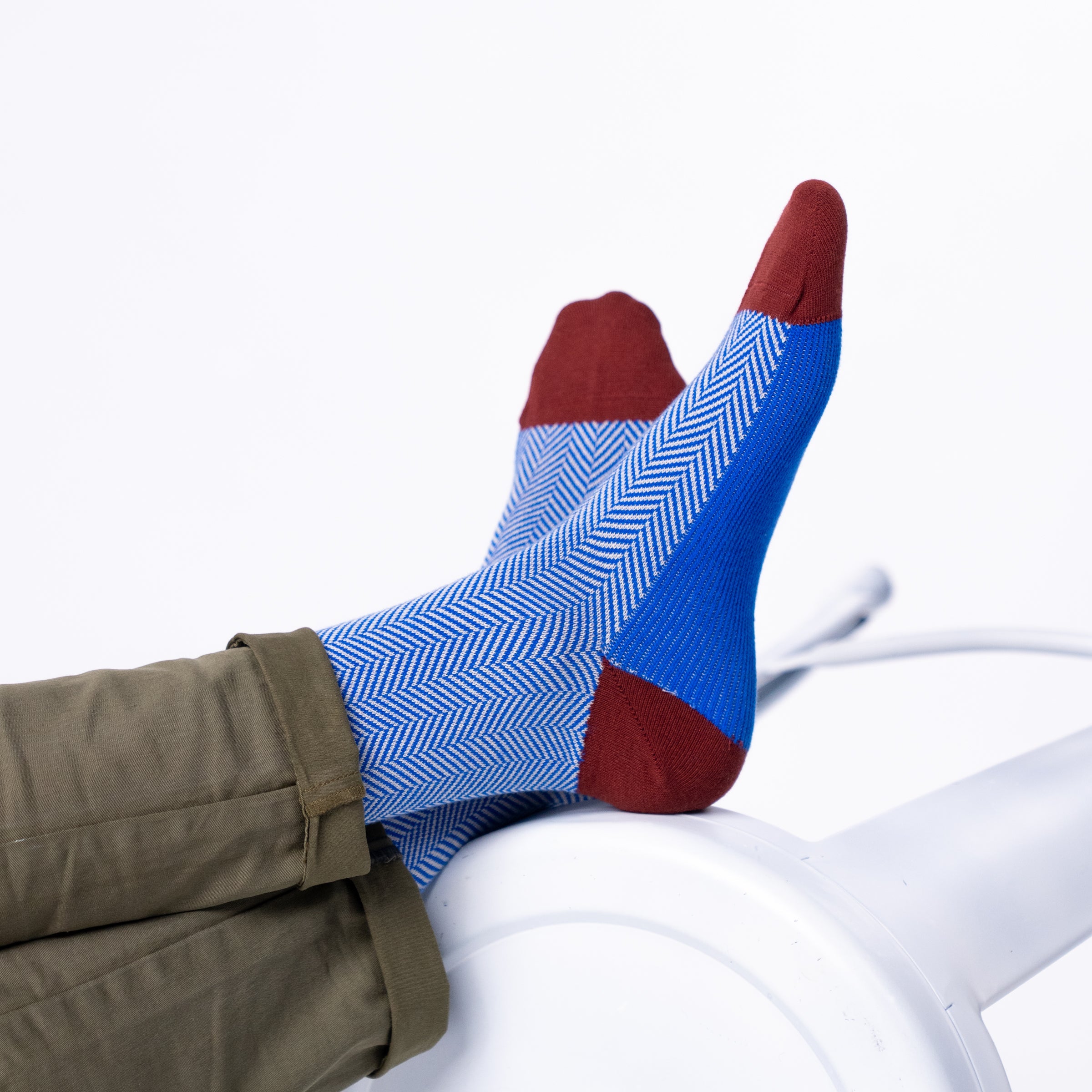 Herringbone Socks - Bluebird
