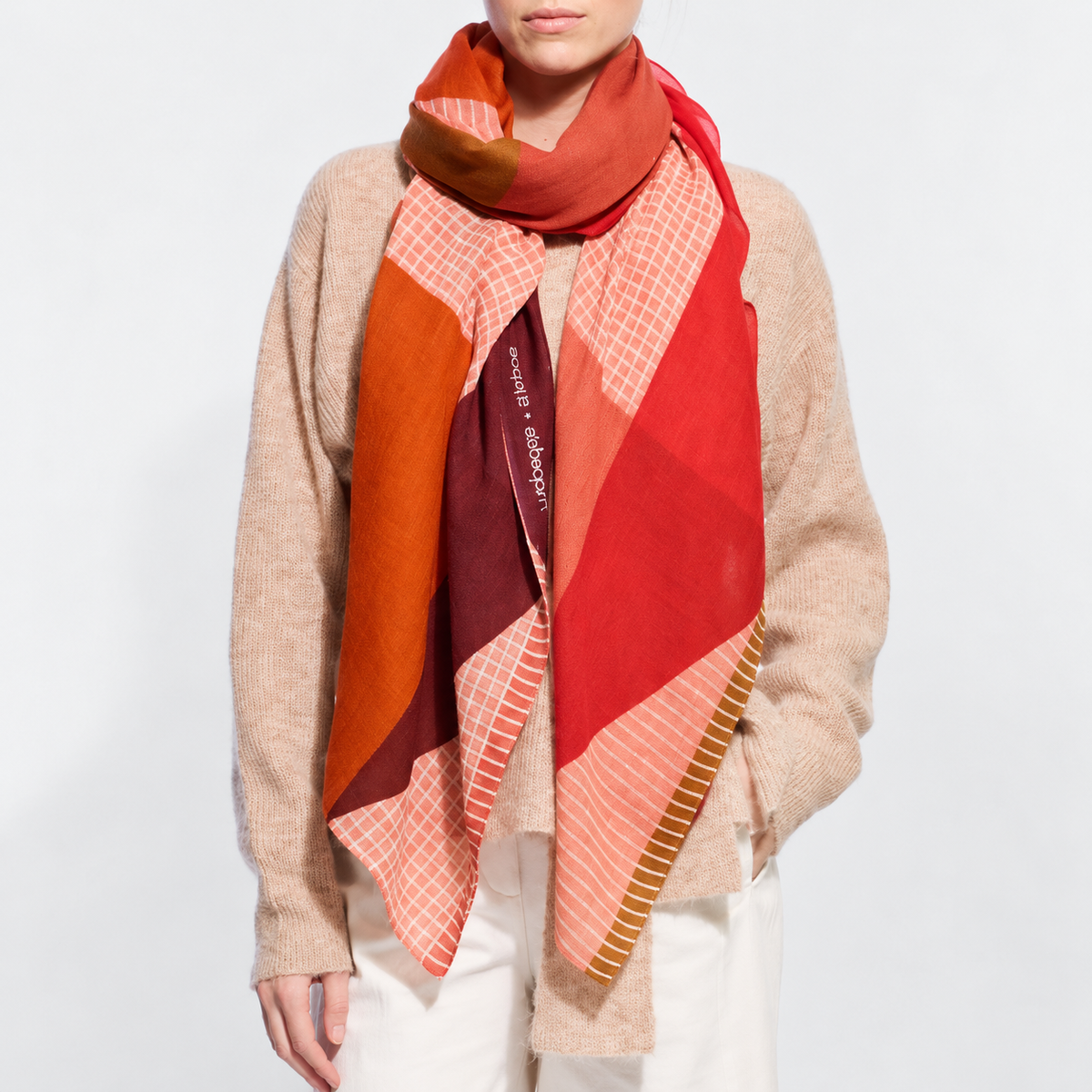 Vibrant Rose Wood Scarf