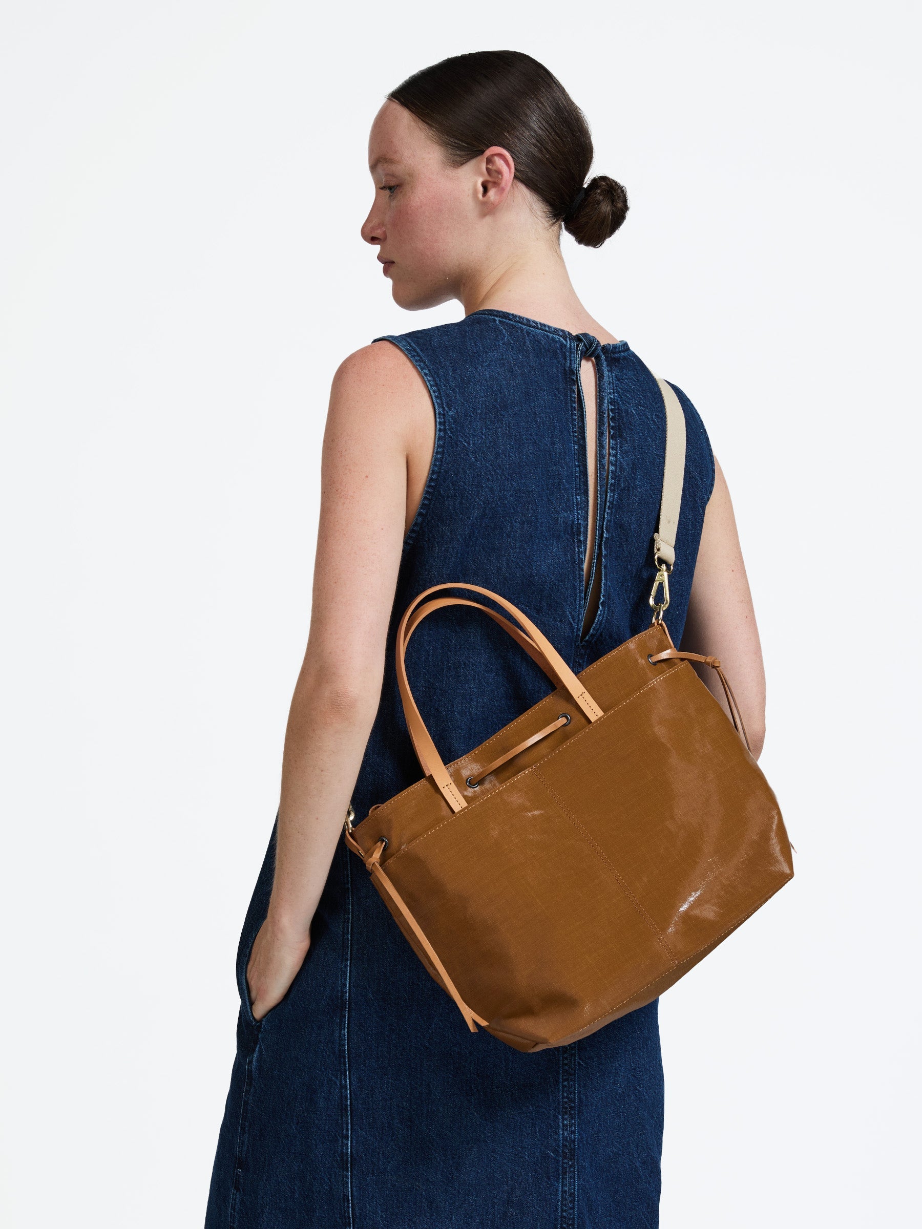 Emy Linen Tote Bag -Havana