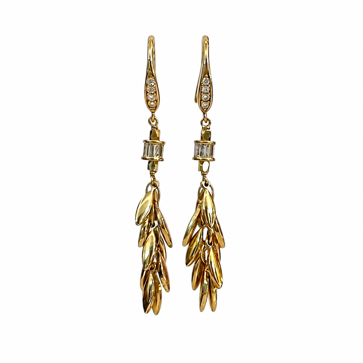 Charlize Gold Earrings Short