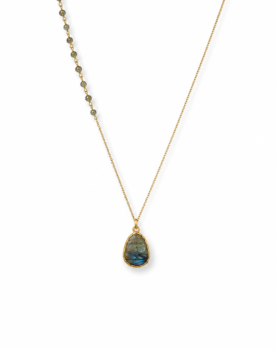 Gemma Pyrite & Labradorite Necklace