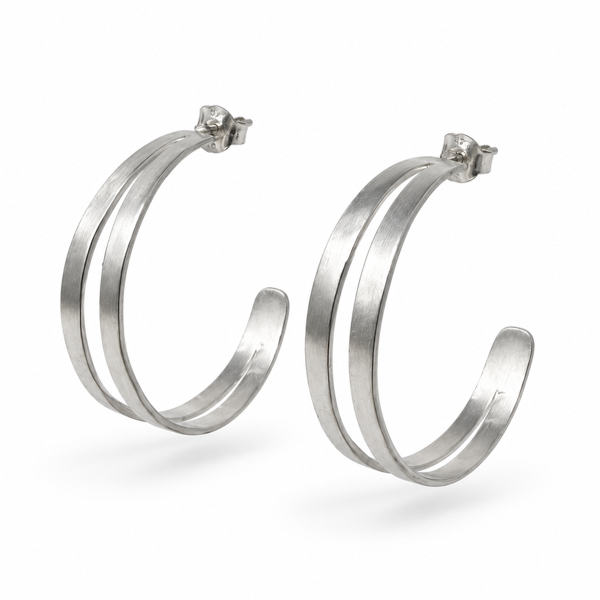 Conchita Large Hoop Earrings - Silver