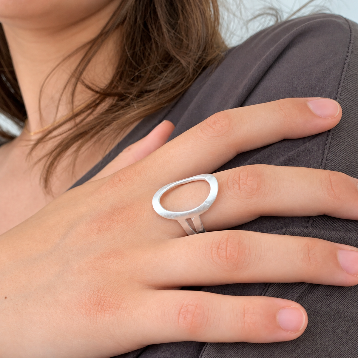 La Cala Oval Ring Silver