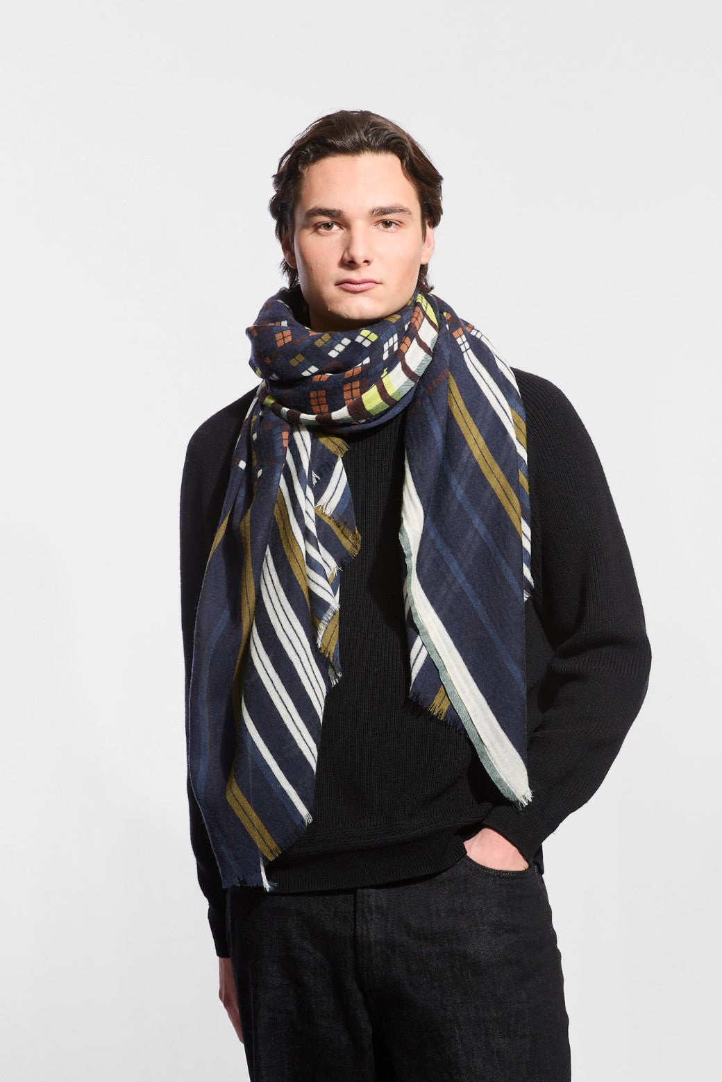 Sequence Navy Scarf