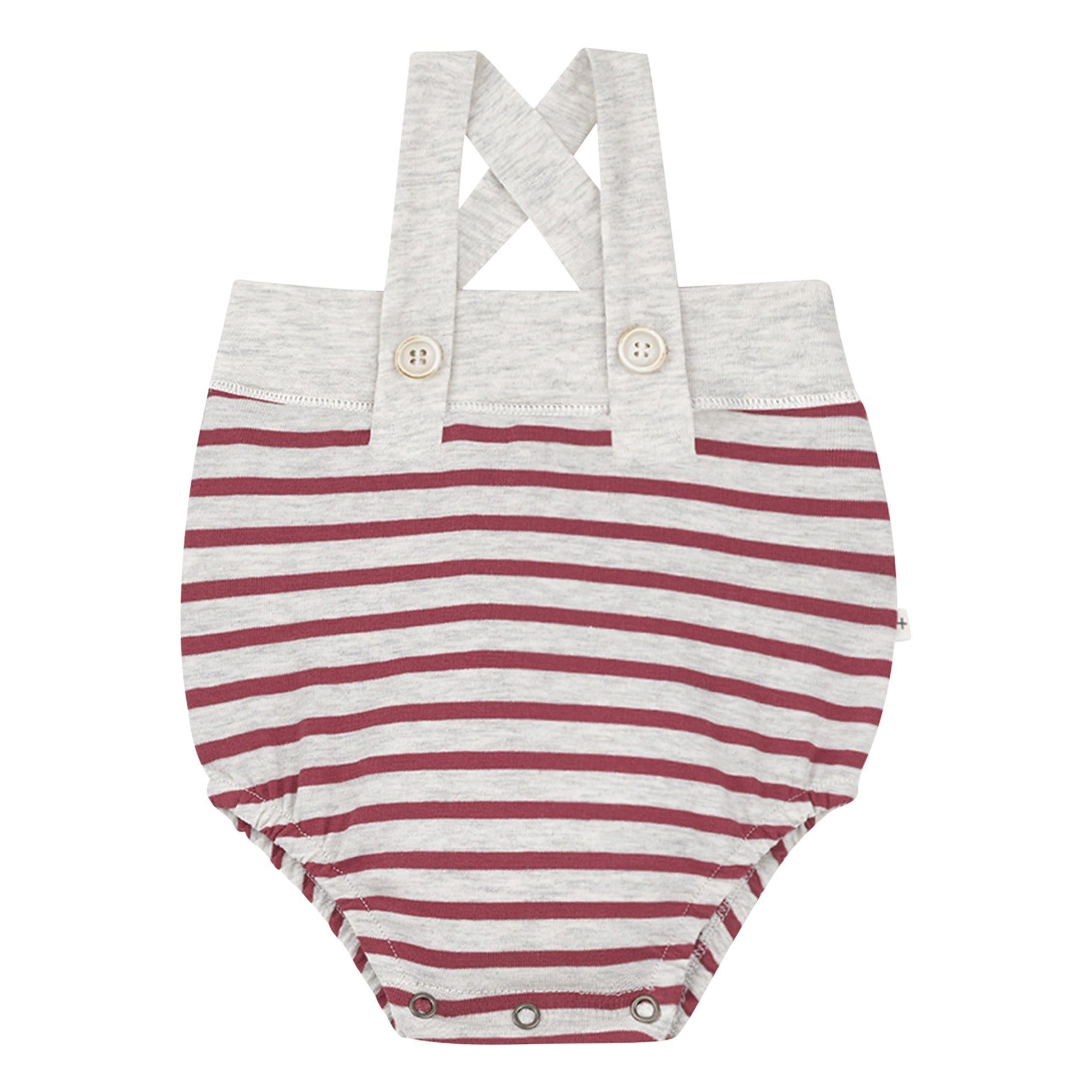 Red and white striped baby romper