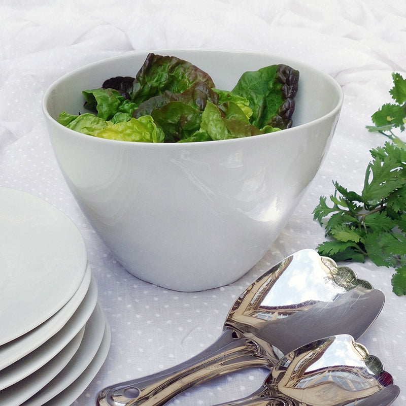 White Famished Large Salad Bowl