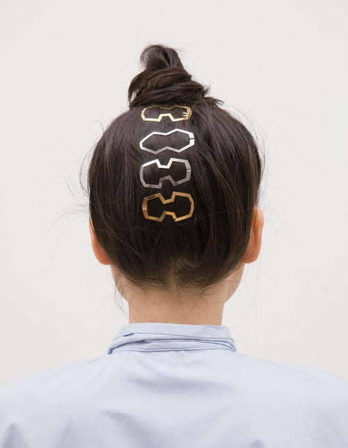 CLINQ Gold hairclip large clipped in hair designer hair accessories