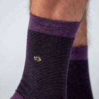 Cotton Socks- Striped Purple and Black