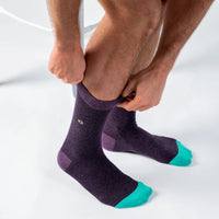 Cotton Socks- Striped Purple and Black