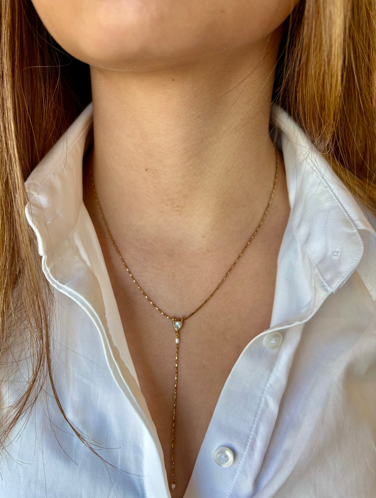 Heritage Chapelet Perle Blanche - Gold