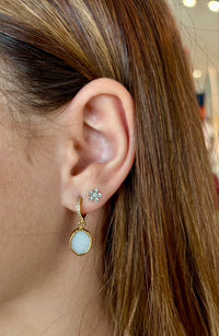 Baby Kara Bo Pic Earrings in White Agate