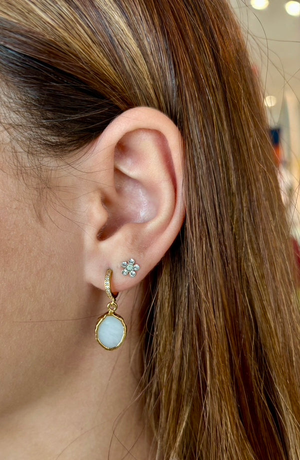 Baby Kara Bo Pic Earrings in White Agate