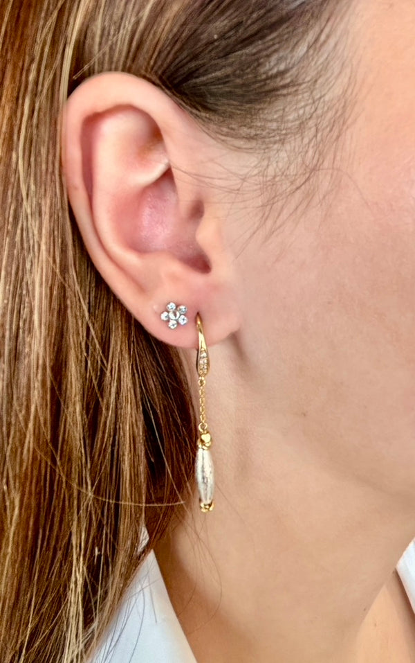 Tory Earrings Long Gold & Silver