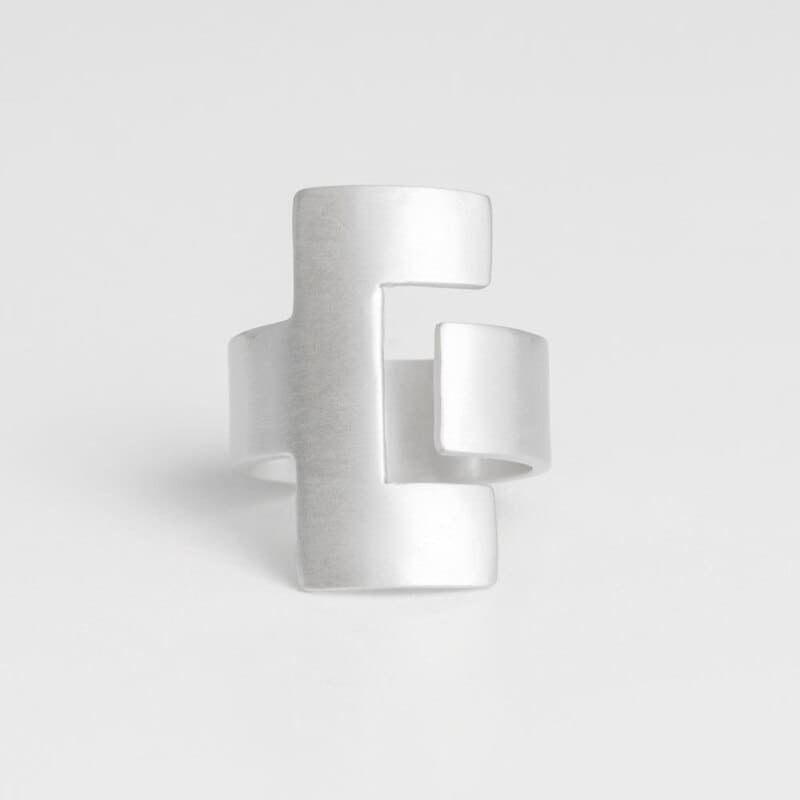 C Adjustable Ring - Silver