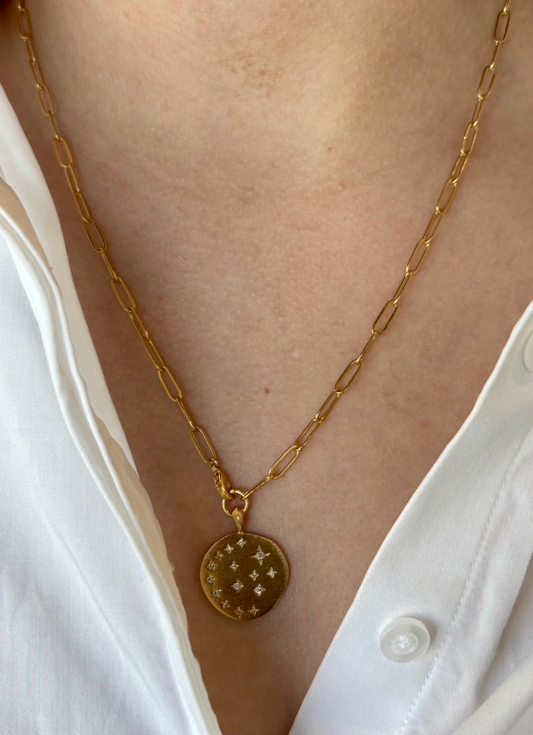 Falcon Multiposition Moonlight Short Medallion Necklace/Bracelet