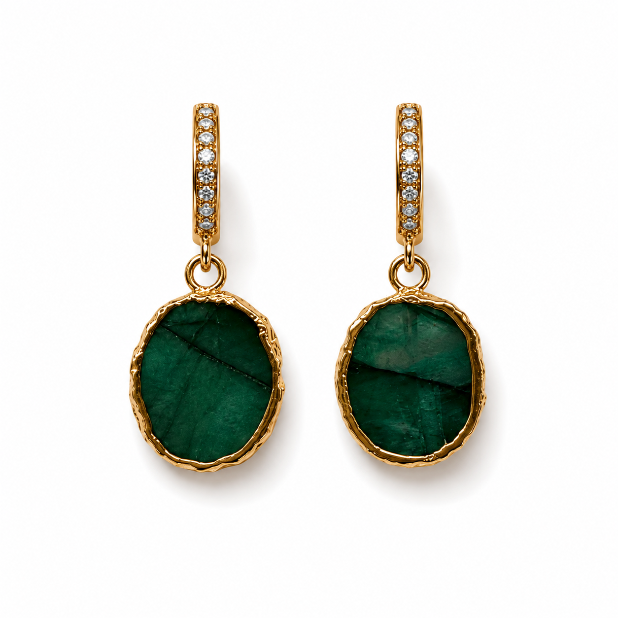 Baby Kara Earring - Raw Emerald