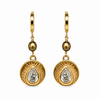Rainbow Drop Earring - Dune Pearl