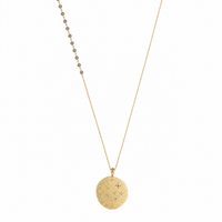 Sharm Necklace - Labradorite & Moonlight Zirconium Medallion