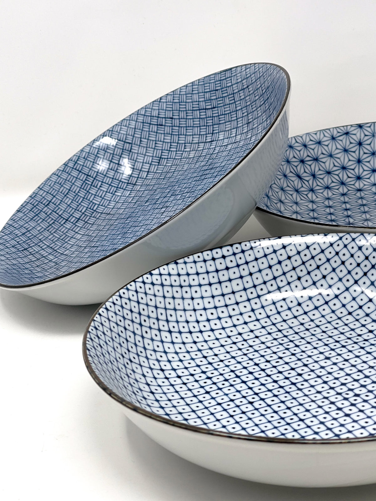 Blue Pattern Wide Bowl Assorted