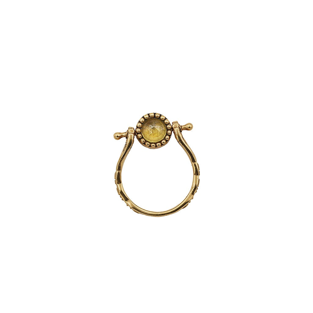 Sacha Eye Pivot Stone Ring -Citrine