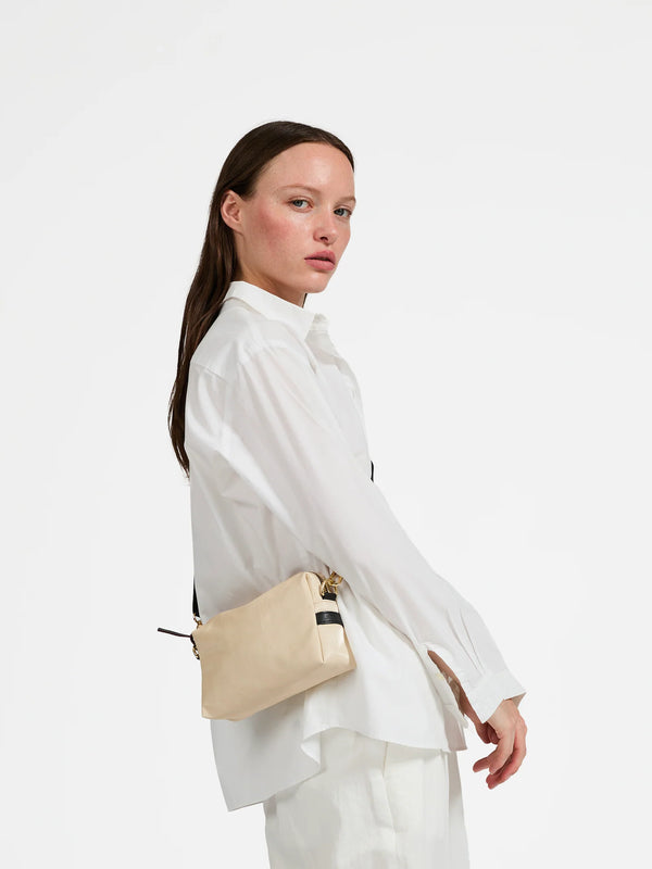 Mini Linen Shoulder Bag - Crema