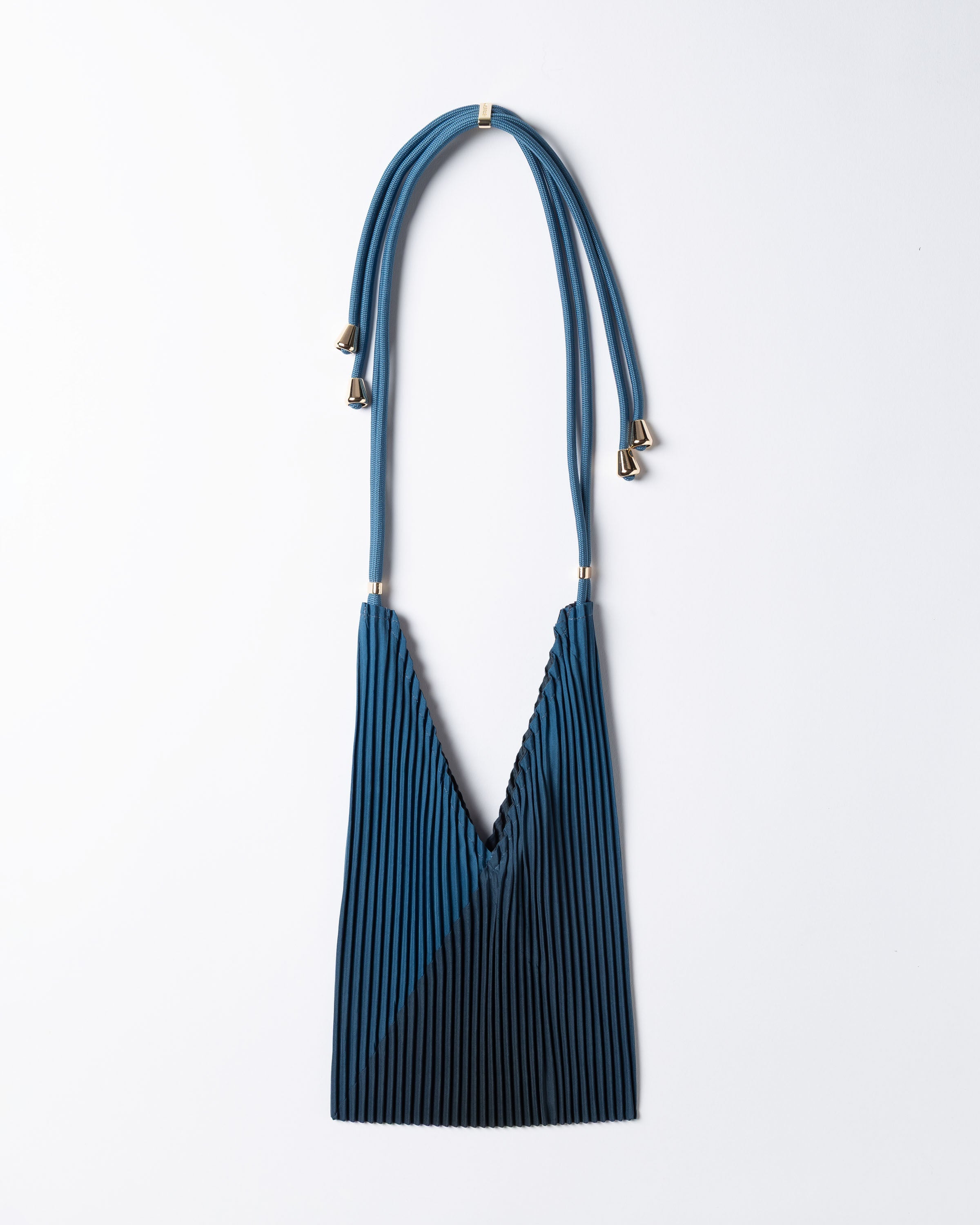 Moroccan Blue Pleated Pouch Bag