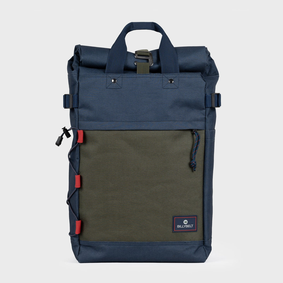 Roll Top Backpack - Navy and Khaki