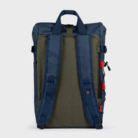 Roll Top Backpack - Navy and Khaki