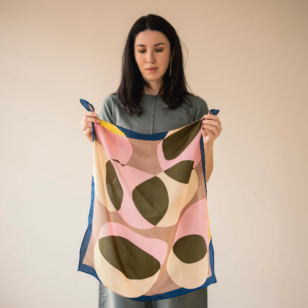 Pink Bubble Silk Scarf