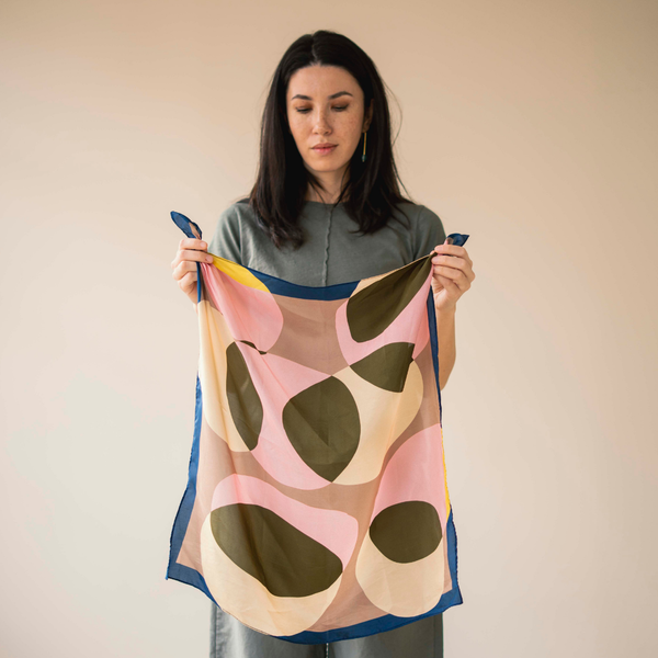 Pink Bubble Silk Scarf