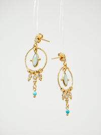 Kelly Earrings Chalcedony/Turquoise