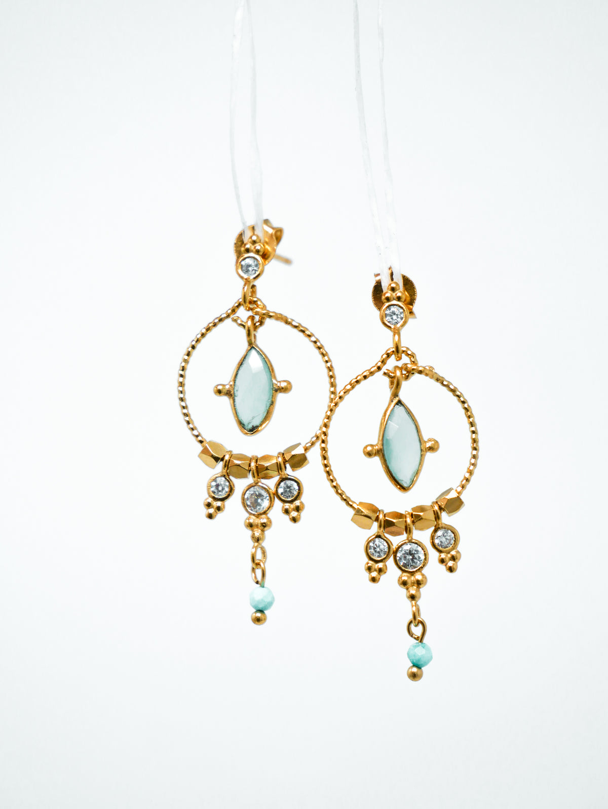 Kelly Earrings Chalcedony/Turquoise