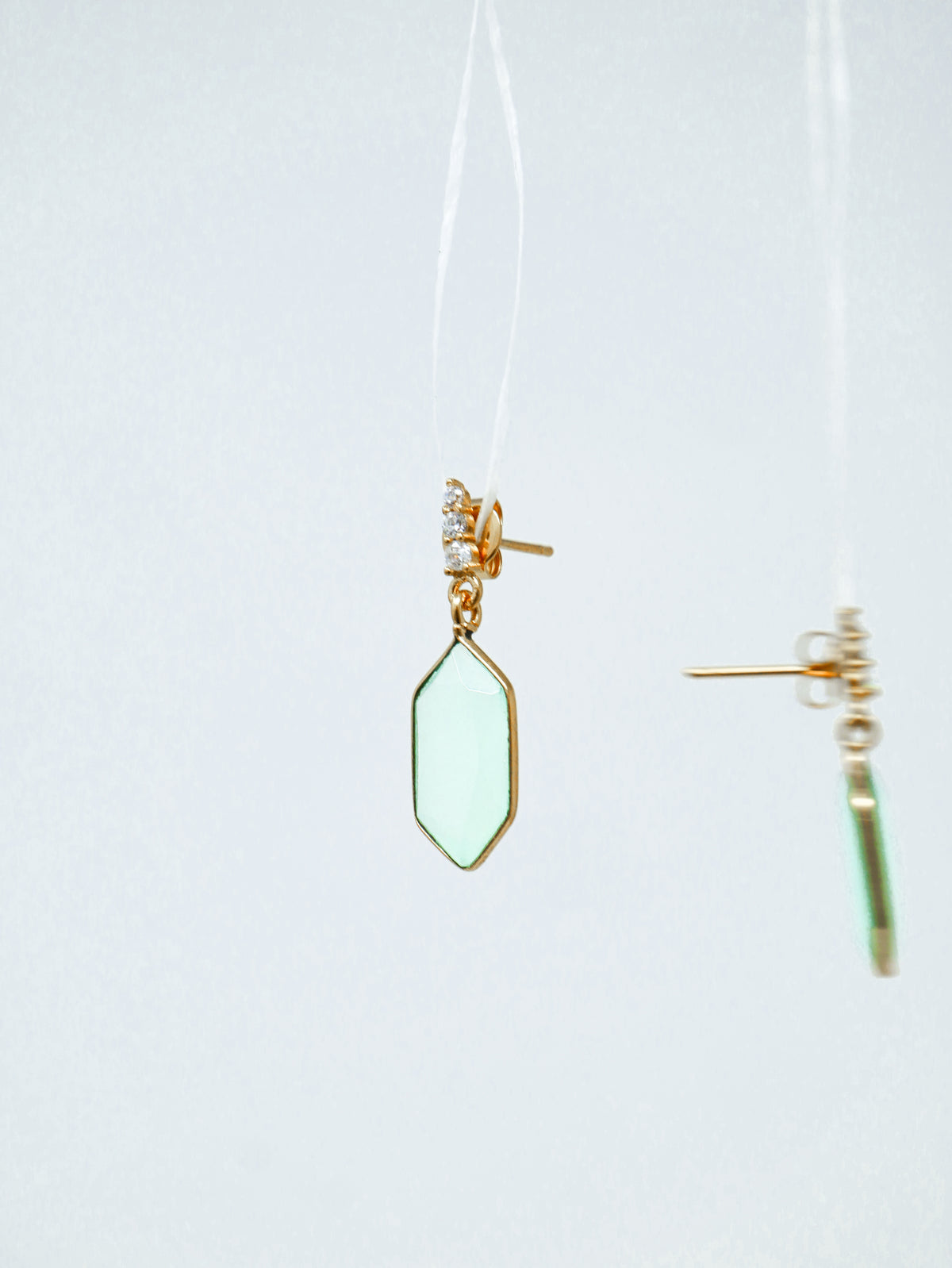 Hexa Chalcedony Earrings