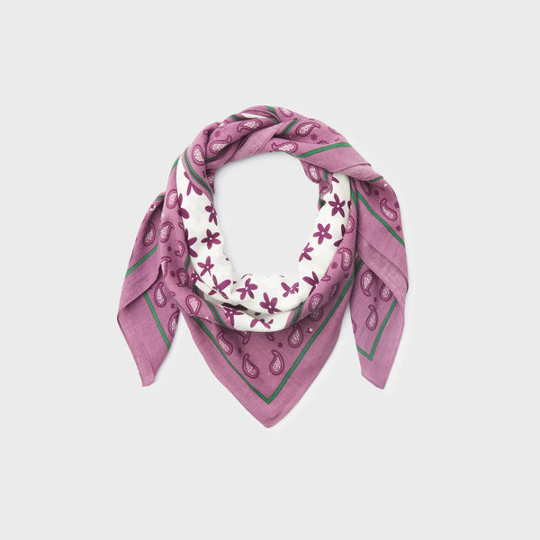 Organic Cotton Scarf -Purple / Beige