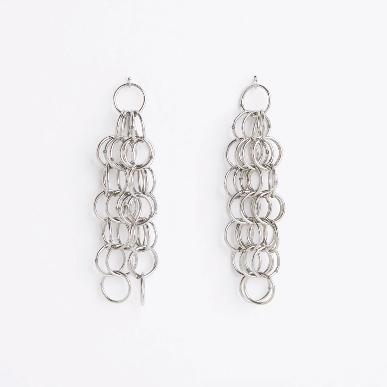 Les Basique XL Chainmail Earrings Silver