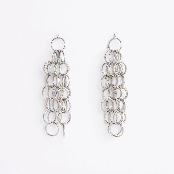 Les Basique XL Chainmail Earrings Silver