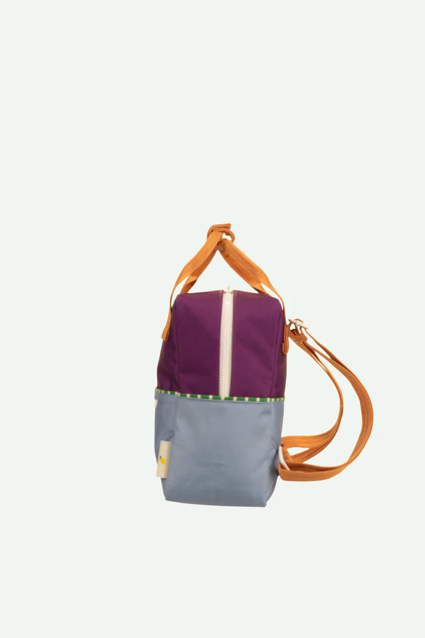 Kids Small Backpack - Purple Tights + Badminton Blue