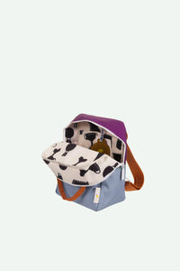 Kids Small Backpack - Purple Tights + Badminton Blue