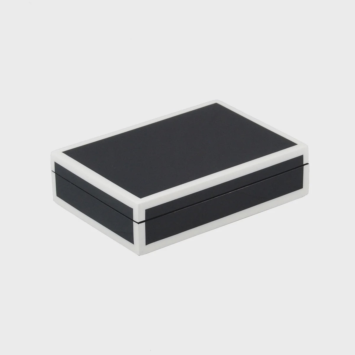 Black with White Trim Playing Card Box