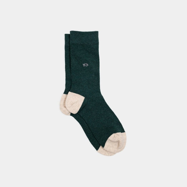 Plain Socks - Mottled Dark Green
