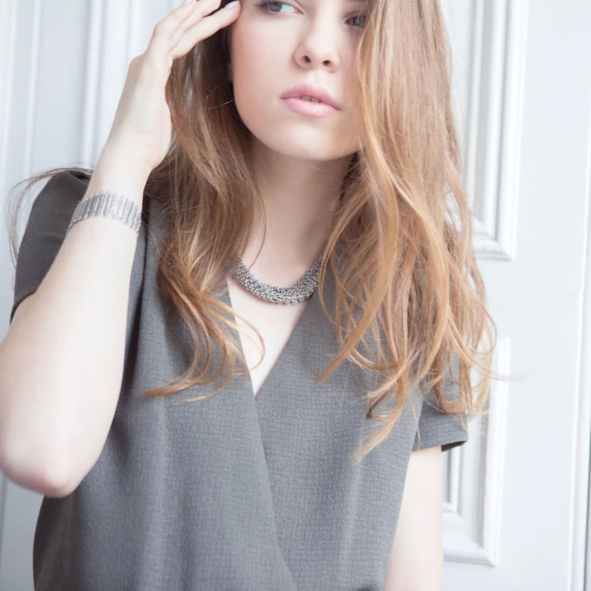 Collection B Chainmail Necklace - Silver