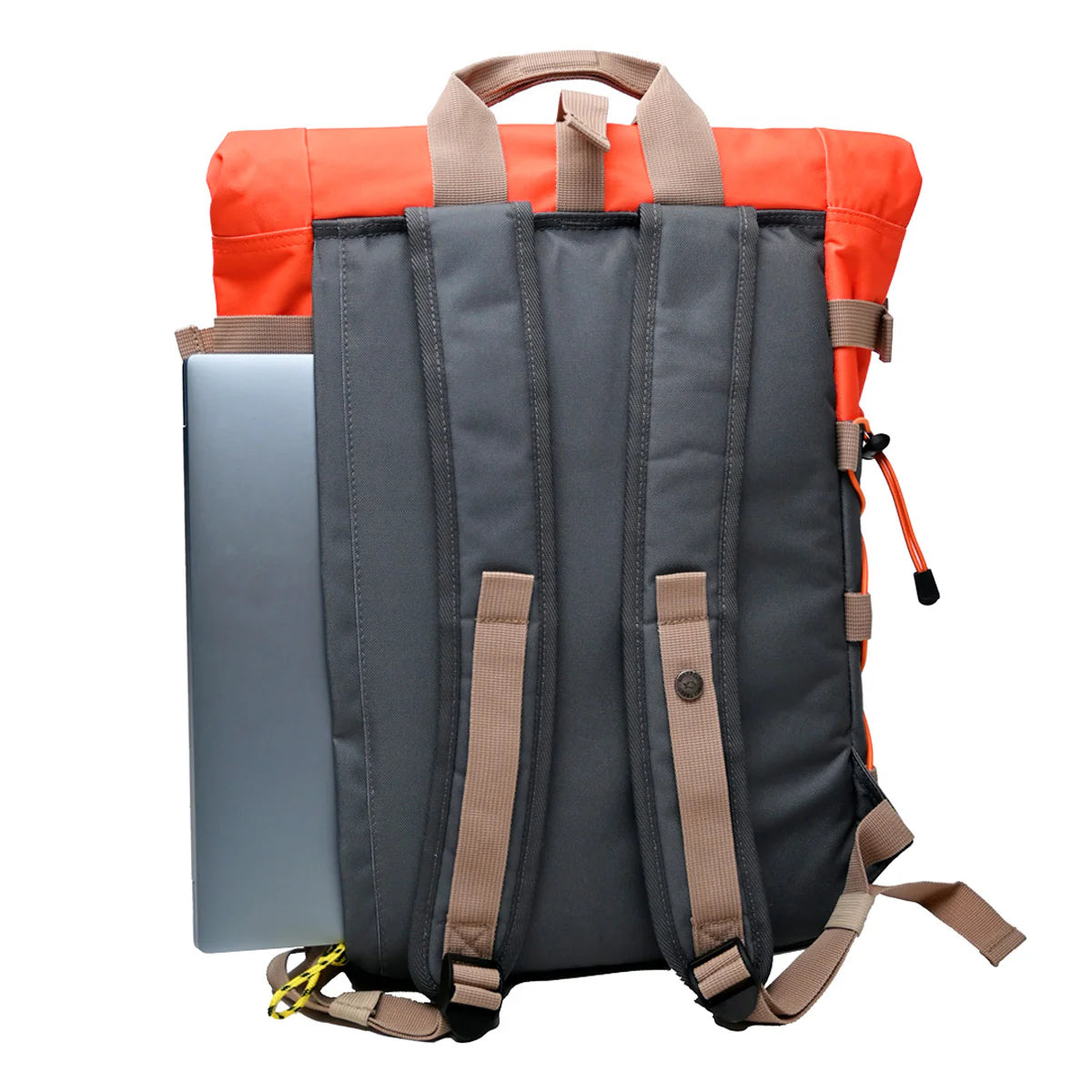 Rolltop Backpack Orange and Grey