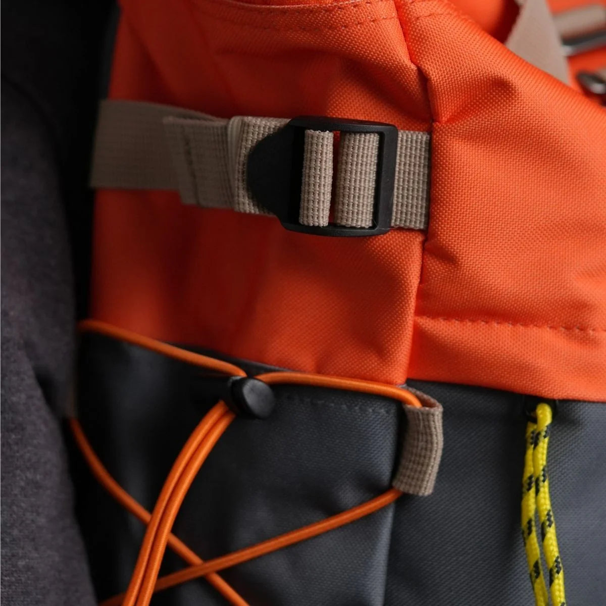 Rolltop Backpack Orange and Grey