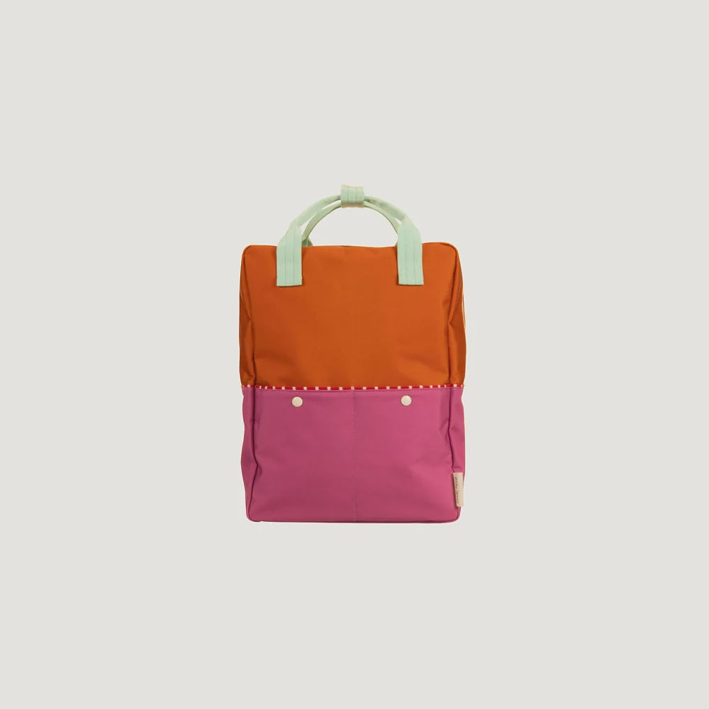 Kids Backpack Large - Gravel Orange + Rosette Pink